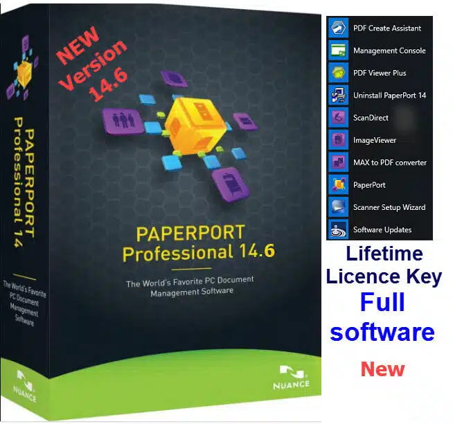 Nuance PaperPort 14.6 Professional scanning, converting,editing documents-Full